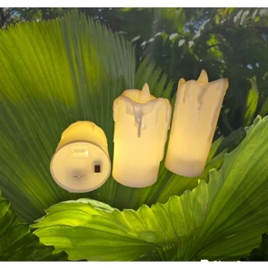 Newstore Home Erimiş Görünümlü LED Mum Pilli 3'lü Beyaz