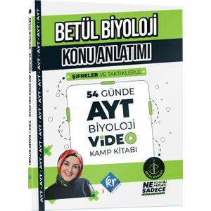 Kr Akademi Yayınları Betül Biyoloji Konu Anlatımı 54 Günde AYT Biyoloji Video Kamp Kitabı