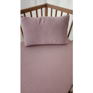 Organik Pamuk Müslin Lastikli Çarşaf Seti 70×130  - Pembe