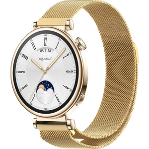 Huawei Watch GT4 41mm GT5 41mm ile Uyumlu Kordon (18mm Pimli) Mıknatıslı Metal Hasır Kayış
