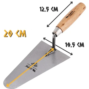 Kupa Hırdavat Kupa Ahşap Saplı Üçgen Sıvacı Malası - Oval Uç - 20 Cm