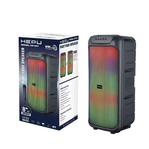 Hepu 947 Tws Bluetooth Speakers Parti Hoparlörü Kablolu Mikrofonlu 8 Inc*2 Subwoofer