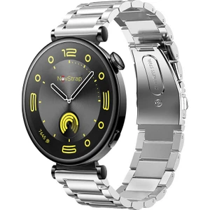 Huawei Watch Gt4/Gt5/Gt6 41mm Watch 5/Gt5 Pro 42mm ile Uyumlu Kordon (18mm Pimli) Çelik Metal Kayış