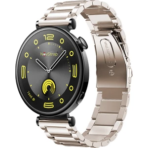 Huawei Watch Gt4/Gt5/Gt6 41mm Watch 5/Gt5 Pro 42mm ile Uyumlu Kordon (18mm Pimli) Çelik Metal Kayış