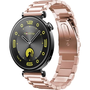 Huawei Watch Gt4/Gt5/Gt6 41mm Watch 5/Gt5 Pro 42mm ile Uyumlu Kordon (18mm Pimli) Çelik Metal Kayış