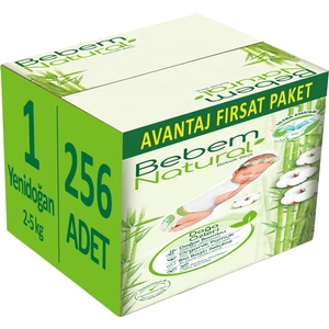 Bebem Natural Bebem Bebek Bezi Natural Beden:1 (2-5kg) Yenidoğan 256 Adet Avantaj Fırsat Pk