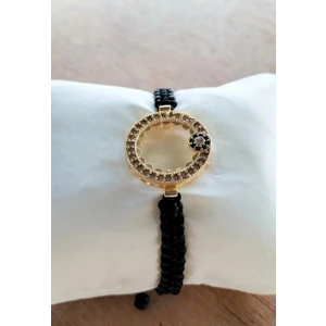 .eyrek ve Gram Altın Takılan Nazar Boncuğu Detaylı Çerçeveli Bileklik