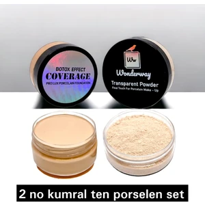 Porselen Fondöten & Transparan Pudra Set No:2 Buğday Ten