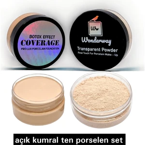 Porselen Fondöten & Transparan Pudra Set No:1 Açık Ten