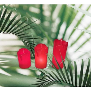 Newstore Home 3'lü Kırmızı Erimiş Görünümlü LED Mum Pilli KIR3LÜ