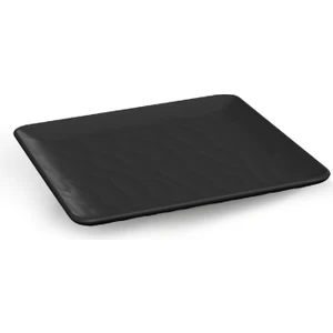 Kırılmaz Rölyefli Kare Servis Tabak 6 Adet 18X18 cm - Siyah TR347