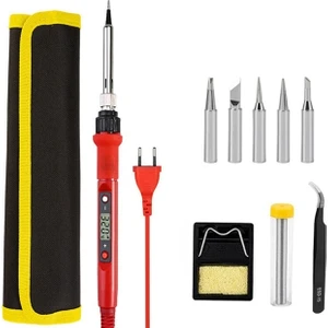 Kırmızı 110V Us Plug Versiyonu 220V Havya Elektrikli Havya Kalay Havya Regülatörlü USB Lehim Kalay Kaynak Makinesi Lehimleme Kiti (Yurt Dışından)