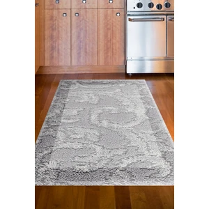 Dijital Mutfak Halısı Trend Keçe Kaymaz Taban Modern Storm Gri
