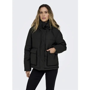 Siyah Kadın Mont Onlsally Raın Short Puffer Otw