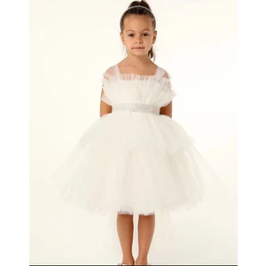 Lisa Kids 1-6 Yaş Kuyruklu Kısa Gelinlik-Abiye