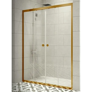 Duşakabin Ön Cephe Altın Profil Şeffaf Cam