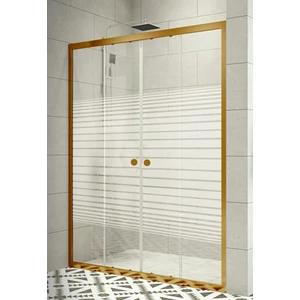 Duşakabin Ön Cephe Altın Profil Çizgili Cam