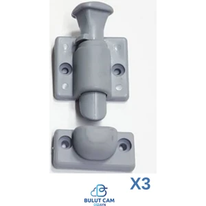 Bulut Dizayn 3 Adet Cam Balkon Kilidi Cam Balkon Emniyet Kilidi Plastik Gri