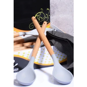 Bambu Saplı Silikon Kaşık Füme 2 Adet