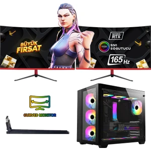 Ramtch Ff Prime R550 Ekstra R5 5500 32RAM 1tbssd RTX4060 X120 Sıvı Soğutma 23.6 Çift Monitör Oyun Pc