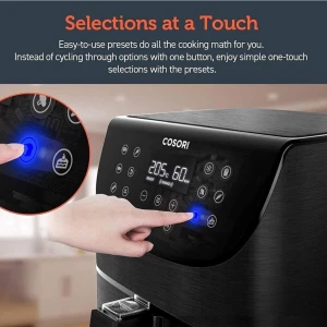 Yağsız Sıcak Hava Fritözü 5,5l, Xxl, 1700W, Dijital LED Dokunmatik Ekran,11 Program