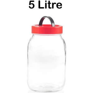 Tiesa Home 5 Litre Kapaklı Cam Turşu Bakliyat Saklama Kabı Kavanozu