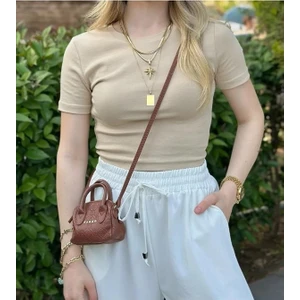 Crop T-Shirt Bej