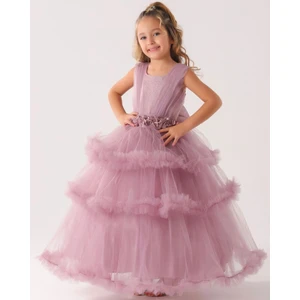 Lisa Kids 2-10 Yaş Yeni Sezon Fırfır Etek Çocuk Gelinlik Abiye