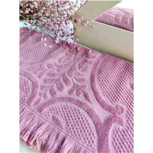 Çeyizlik 50X90CM. Kadife Doku 3D Kabartmalı Püsküllü El, Yüz ve Baş Havlusu Özel Hediyelik Kutusunda