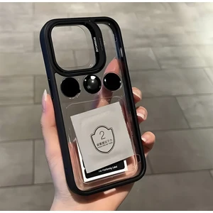 Apple iPhone 15 Uyumlu Kamera Çerçeve Koruma Kapaklı Stantlı Kılıf + Lens Koruma