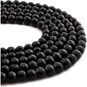 Uçar Doğal Taş Oniks Doğal Taş Parlak Küre Faset Kesim 6mm Dizi