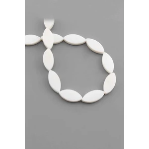Uçar Doğal Taş Sedef Doğal Taş Parlak Beyaz Oval Göz Kesim 9x18mm Dizi [AA]