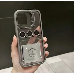 Apple iPhone 15 Plus Uyumlu Kamera Çerçeve Koruma Kapaklı Stantlı Kılıf + Lens Koruma