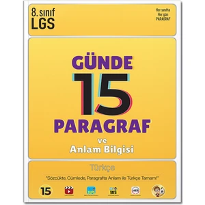 Tonguç Akademi 8. Sınıf LGS Günde 15 Paragraf ve Anlam Bilgisi