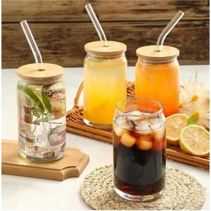 Rossel Premium Dörtlü Bambu Kapaklı Pipetli Bardak 550 ML-11059