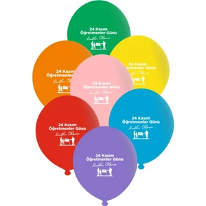 Parti Furyası Öğretmenler Günü Baskılı Balon | Öğretmenler Günü Balonu 50 Adet