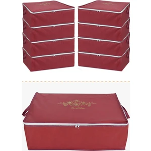 8 Adet Siyah Baza Tipi Hurç 64X46 x 22 cm Baza Altı Büyük Boy Saklama Hurcu