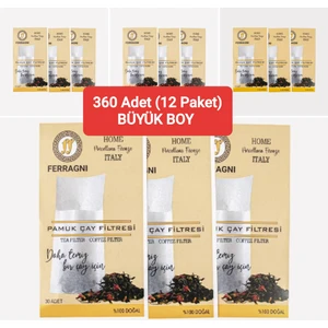 FERRAGNI Home Porcellana Firenze ÇAY ve KAHVE FİltRESİ 12 PAKET (360 Adet) BÜYÜK BOY