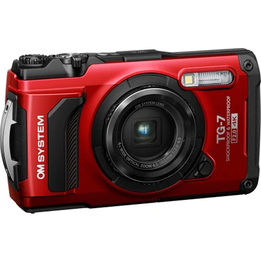 Olympus Om System Tough Tg-7 Kırmızı 4K Çözünürlük Su Geçirmez ve Şoka Dayanıklı Dijital Fotoğraf