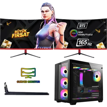 Ramtech Ramtch Ff Prime R550 Ekstra R5 5500 32RAM 1tbssd RTX4060 X120 Sıvı Soğutma 23.6 Çift