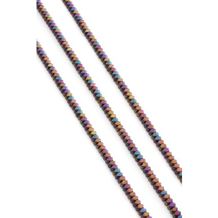 Hematit Doğal Taş Mat Gökkuşağı Rondela Kesim 4X2MM Dizi fiyatları