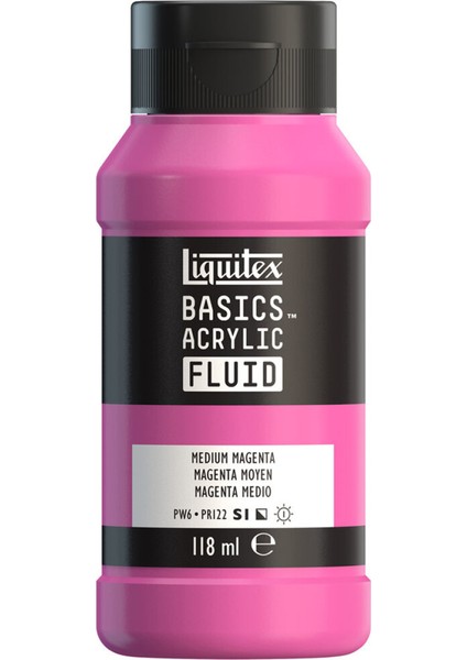 Basics Fluid Akrilik Boya 118ML Medium Magenta 500