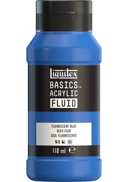 Basics Fluid Akrilik Boya 118ML Fluorescent Blue 984 S.2