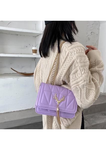 Çok Yönlü Zincir Küçük Kadın Tek Omuz Koltukaltı Küçük Kare Internet Ünlü Crossbody Çantası (Yurt Dışından)