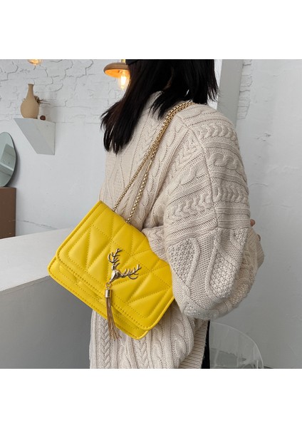 Çok Yönlü Zincir Küçük Kadın Tek Omuz Koltukaltı Küçük Kare Internet Ünlü Crossbody Çantası (Yurt Dışından)