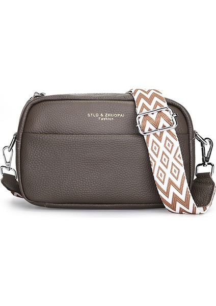 Deri Kadın Basit Omuz Crossbody Ilk Katman Deri Küçük Kare Çantası (Yurt Dışından)
