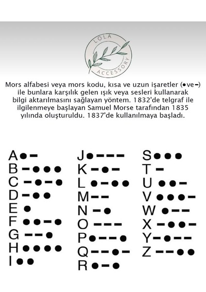 Aida Astrid Hematit 1'li Doğal Taş Harf ' Li  Mors Alfabesi Bileklik  Hediye Kutulu