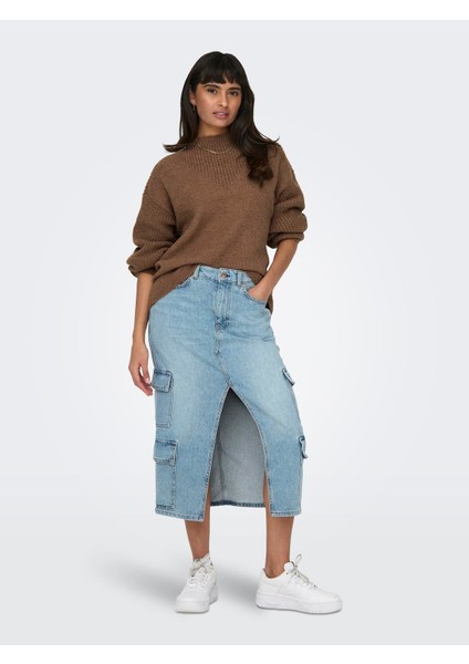 Oversize Yüksek Yakalı Kadın Kazak - Minimalist Stil fiyatları