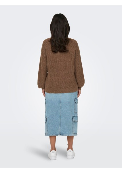 Oversize Yüksek Yakalı Kadın Kazak - Minimalist Stil indirimleri