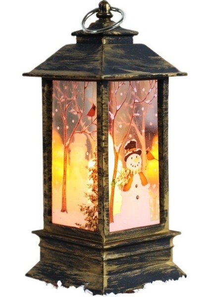 Noel Rüzgar Lambası Şamdan Lambası Gece Lambası Yaşlı Adam Kardan Adam Dekorasyon (Yurt Dışından)